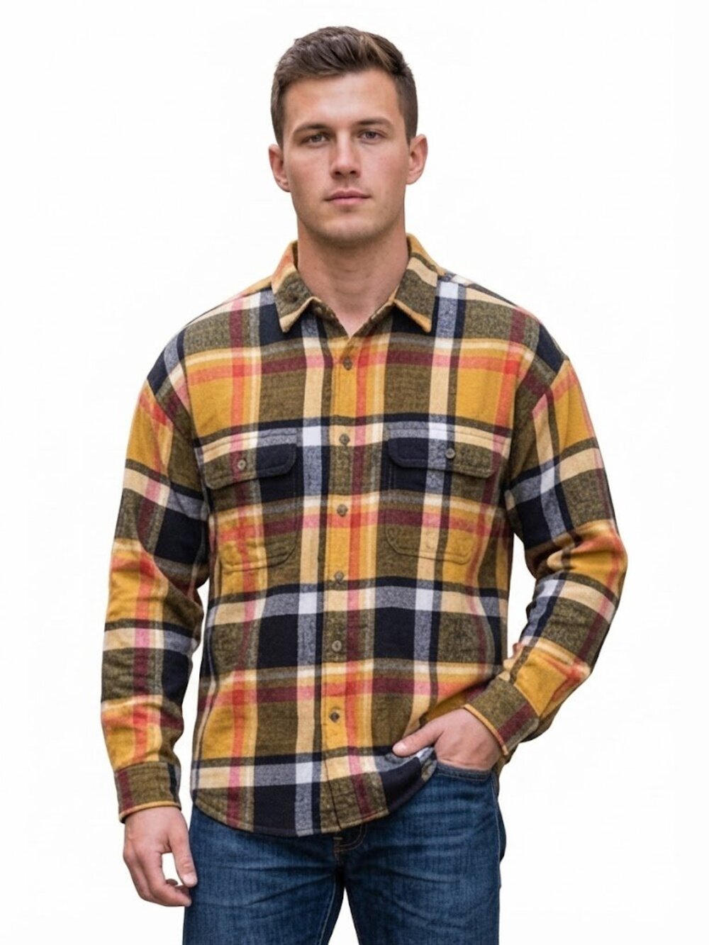 American Eagle Outfitters Classic Grunge Men's Plaid Flannel Long Sleeve M